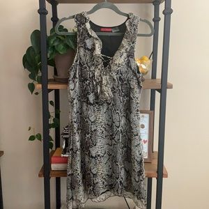 Snake Print Ruffle Dress